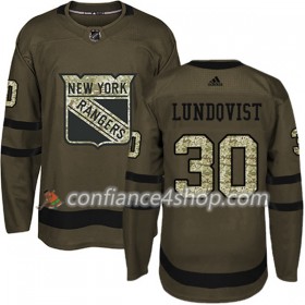 Adidas Maillot de Hockey New York Rangers Henrik Lundqvist 30 2017-2018 Camo Vert Authentic - Homme